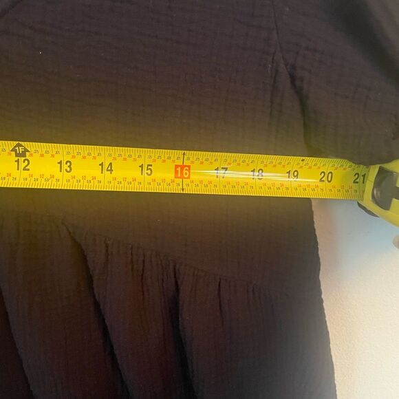 Copper Key short sleeve black gauze tie back dress with elastic sleeves XXL - Picture 4 of 6